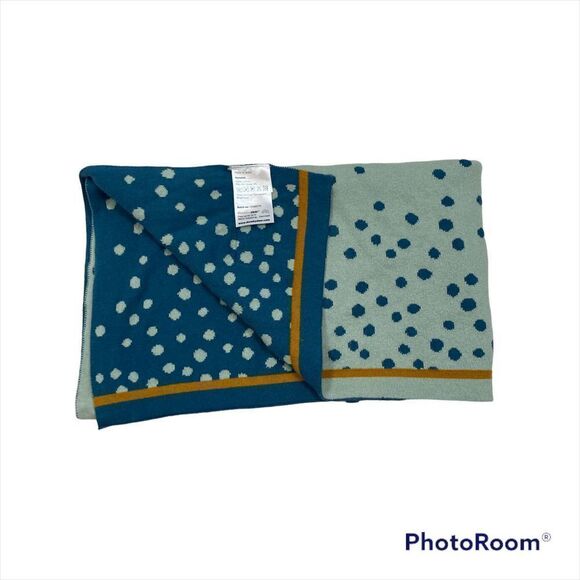 Done by Deer Knitted Baby Blanket Blue Dots Print - Picture 4 of 6